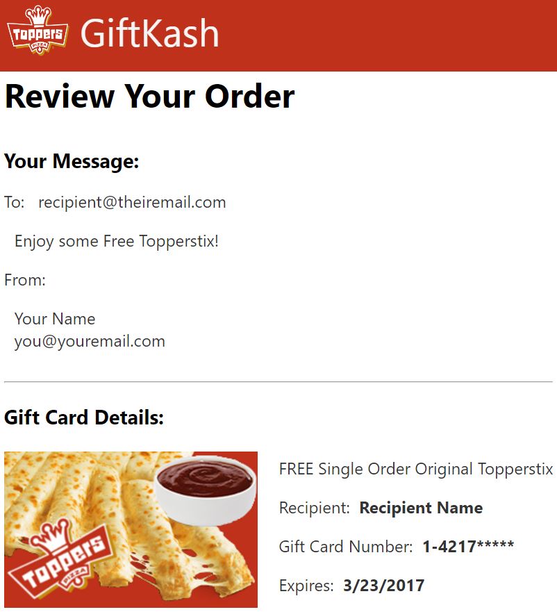 Image of GiftKash Sample